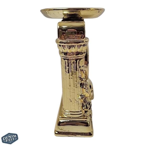 Bath & Body Works Halloween Glow In The Dark Skull & Rose Clock/Candle Pedestal - Picture 7 of 13